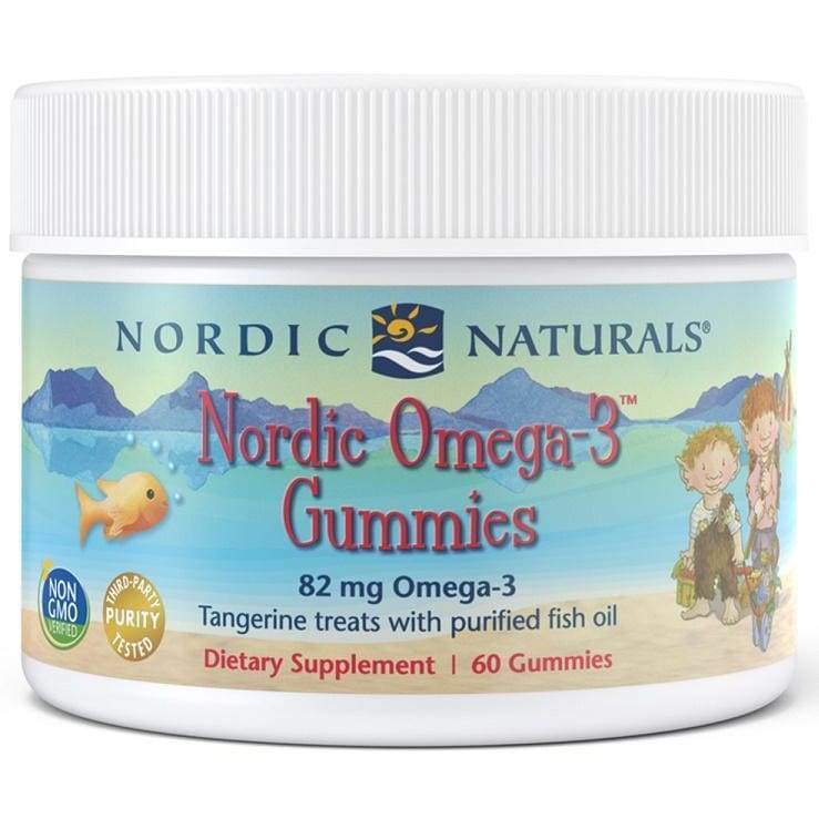 Nordic Omega-3 Gummies, 82mg Tangerine Treats - 60 gummies