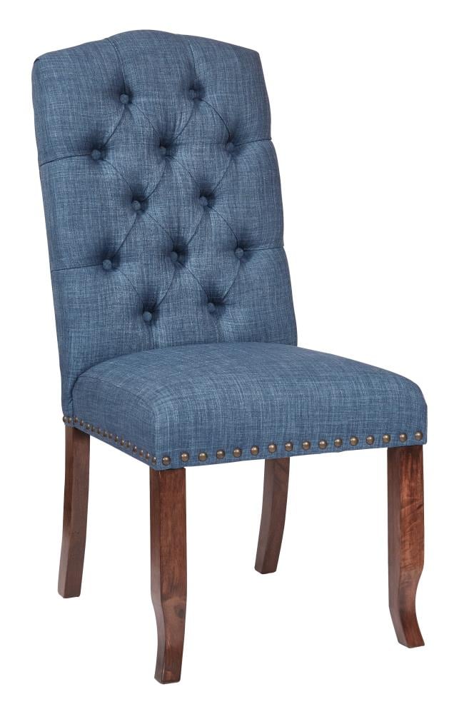 OSP Home Furnishings Contemporary/Modern Polyester/Polyester Blend Dining Side Chair (Wood Frame) in Blue | JSA-L39