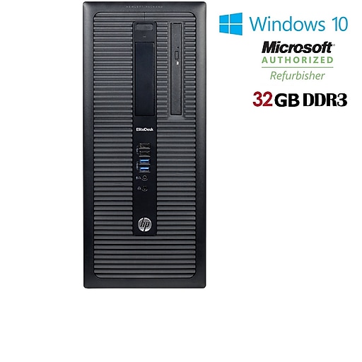 Refurbished HP 800 G1 Tower Core I5 4570 3.2Ghz 4th Gen 32GB Ram 2TB HDD DVDRW W1O Pro Mar