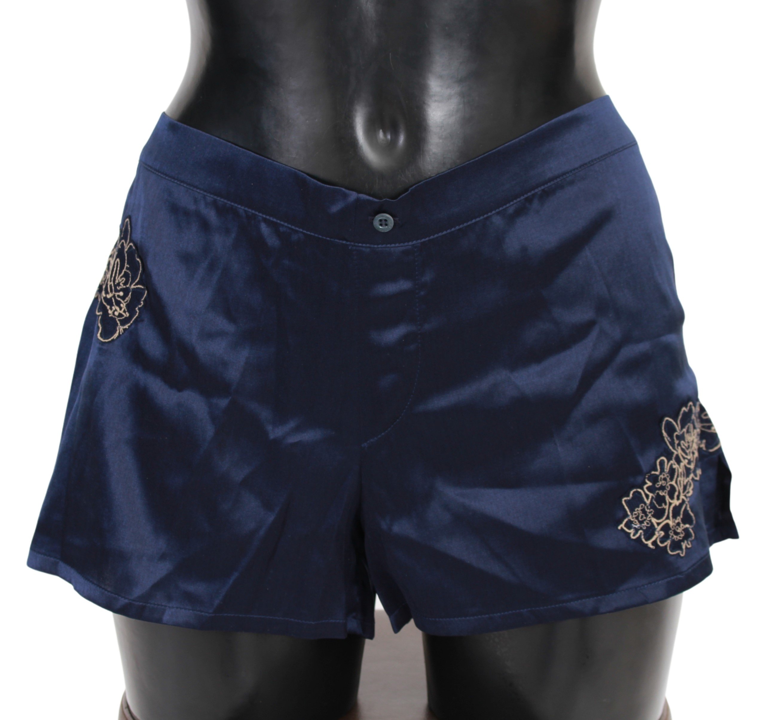 Ermanno Scervino Women's Cotton Lingerie Shorts Blue BIK764 - IT2 | S