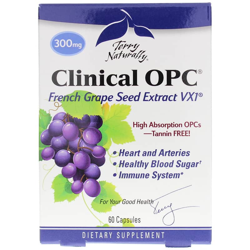 Terry Naturally Clinical OPC 300 Mg French Grape Seed Extract 60 Capsules