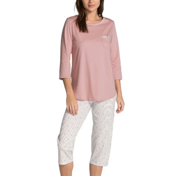 Køb Calida Sweet Dreams Crop Pyjama Rosa stribet bomuld online Xstore.dk
