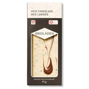 Økoladen Chokolade hvid lakrids Ø - 75 g