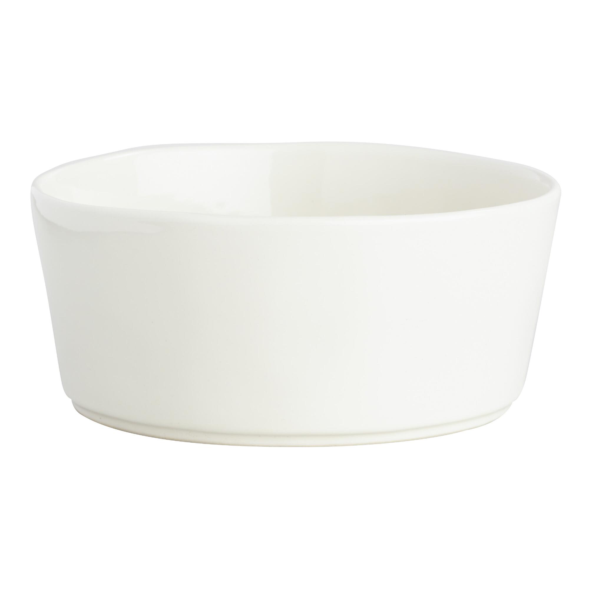 Ivory Organic Rim Mason Bowls Set Of 6: White - Stoneware by World Market