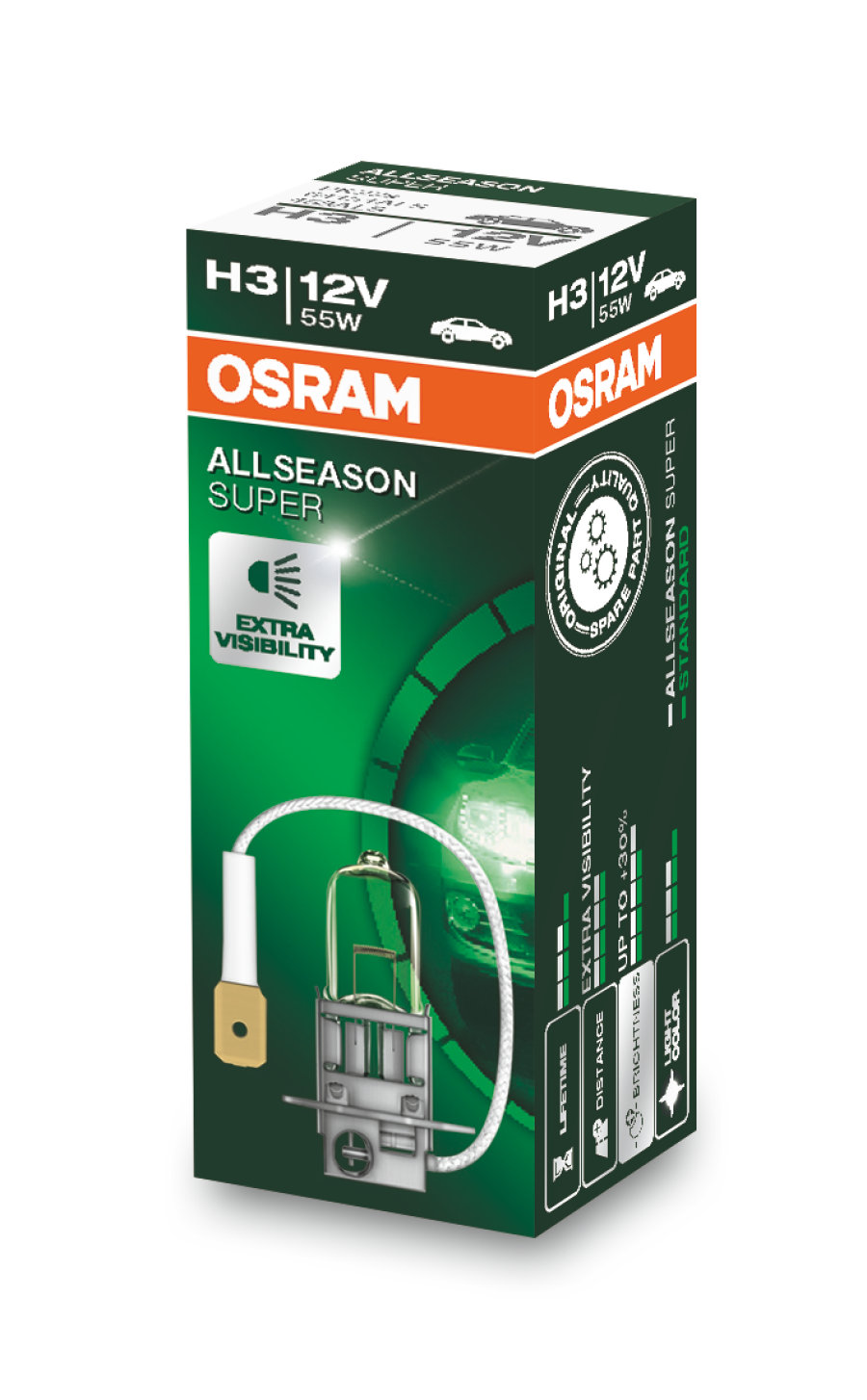 Halogeeni poltin OSRAM ALLSEASON SUPER 12V H3 55W