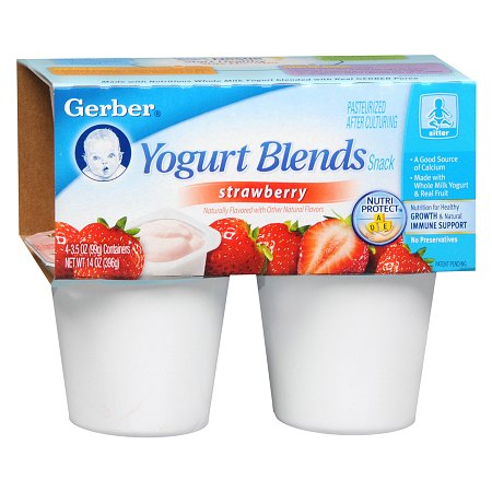 Gerber Yogurt Blends Yogurt Snack Strawberry - 3.5 oz x 4 pack