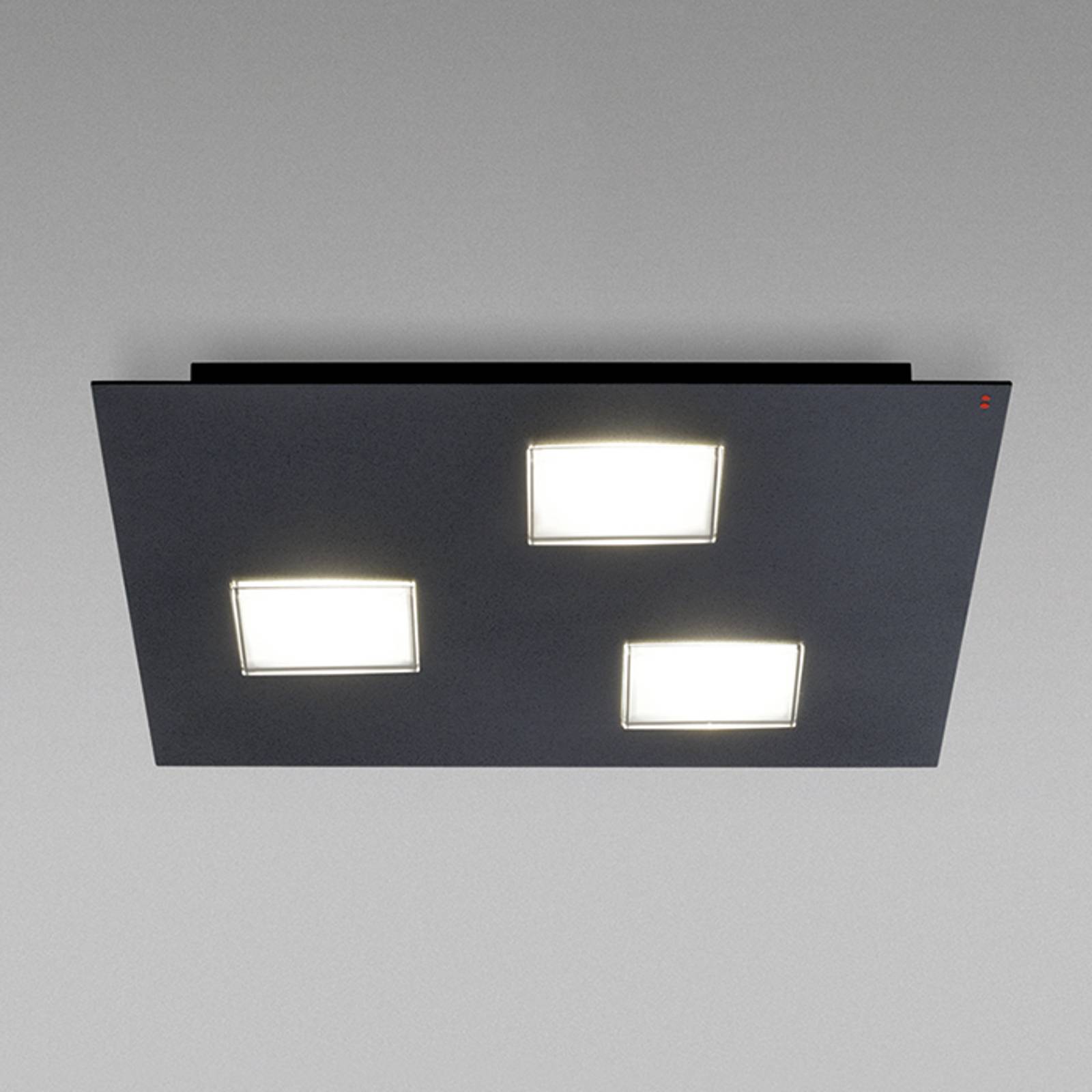 Fabbian Quarter -LED-kattovalaisin 3-lamp. musta
