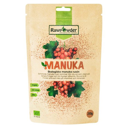 Rawpowder Ekologiska Manuka-russin, 250 g