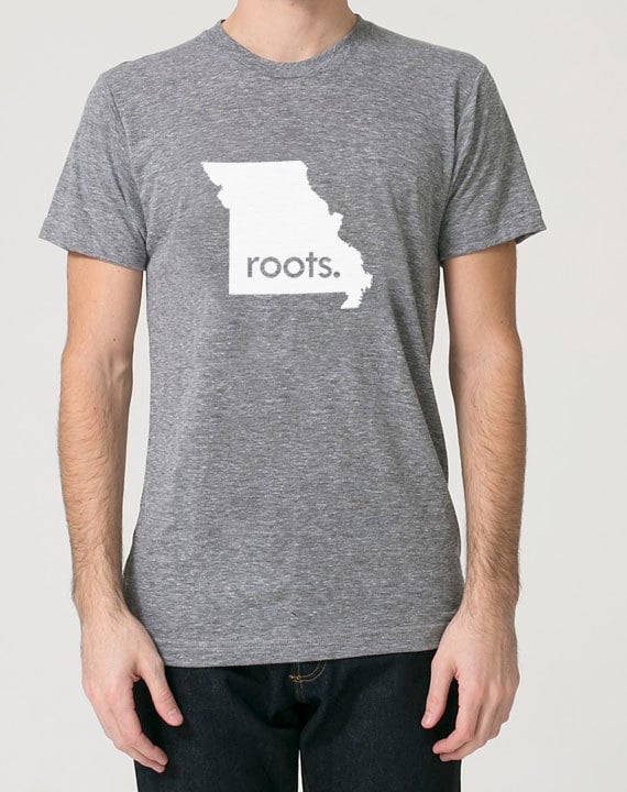 Missouri Home State Mo Roots Tri Blend Track T-Shirt - Unisex Tee Shirts Size S M L Xl