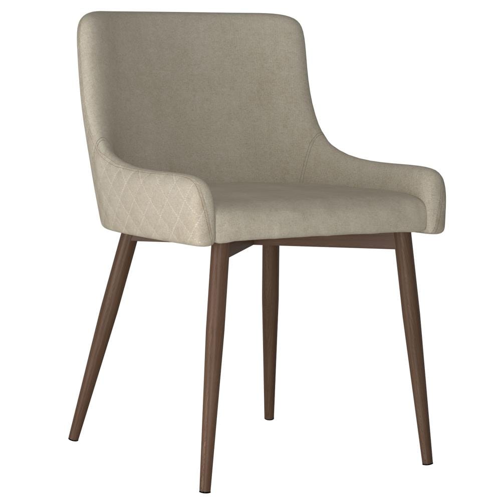 Worldwide Homefurnishings Set of 2 Contemporary/Modern Polyester/Polyester Blend Upholstered Dining Side Chair (Metal Frame) in Brown | 202-086BG/WAL