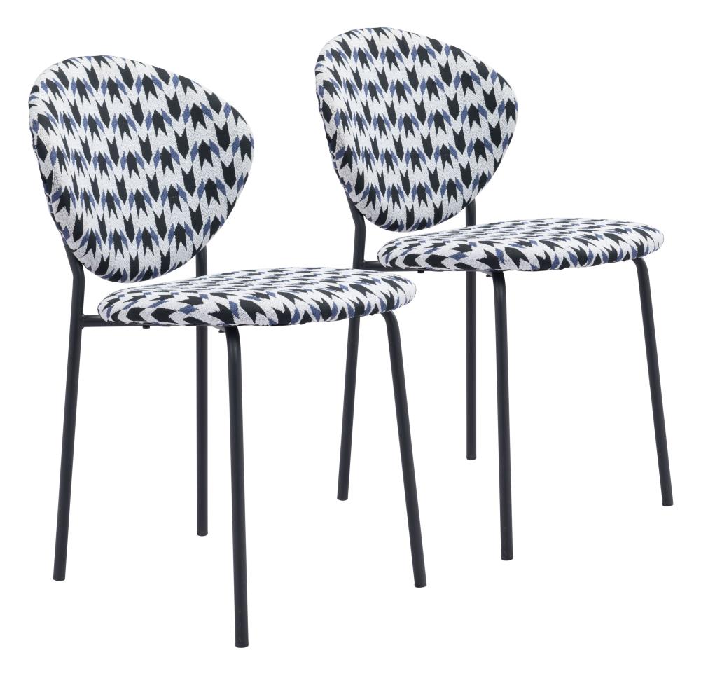 Zuo Modern Set of 2 Clyde Contemporary/Modern Polyester/Polyester Blend Upholstered Dining Side Chair (Metal Frame) | 101518