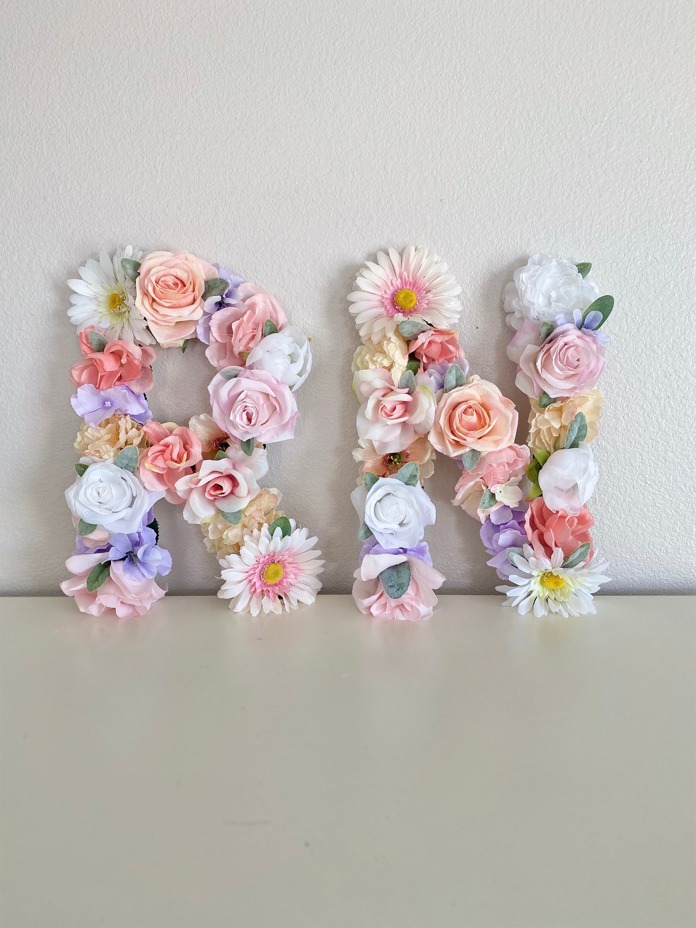 Flower Letter Floral Decor Gift Nurse Nursing School Teacher Hospital Get Well Soon Teen Girl Memorial