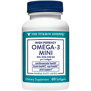 High Potency Omega 3 Fish Oil Minis - EPA 600mg / DHA 500mg - 1,400 MG - Easy to Swallow (60 Softgels)