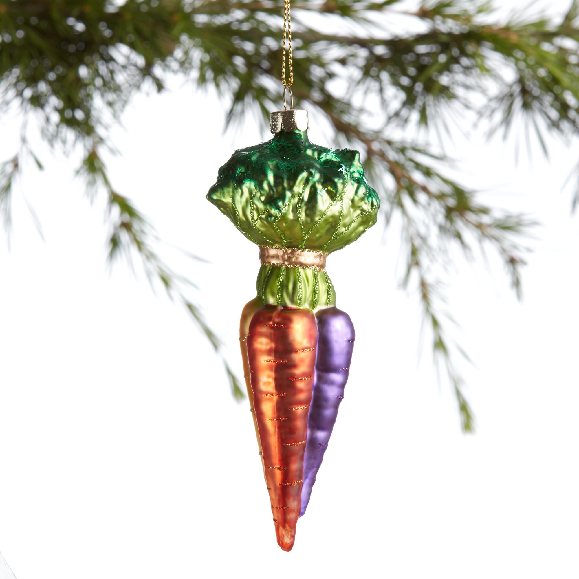 Glass Rainbow Carrot Bunch Ornament: Multi by World Market