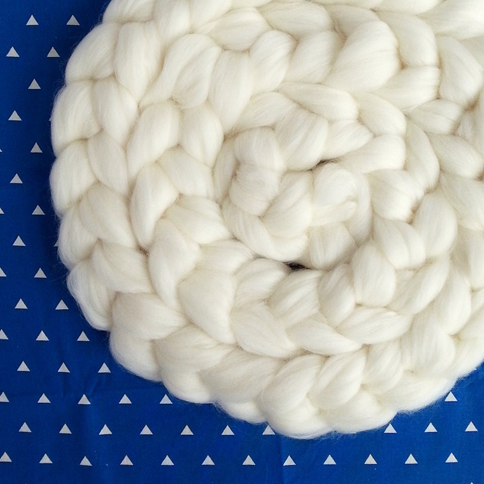 1 lb Undyed Eco Sock Blend Roving Organic/Superwash Merino Wool & Nylon Spinning Fibre Combed Top