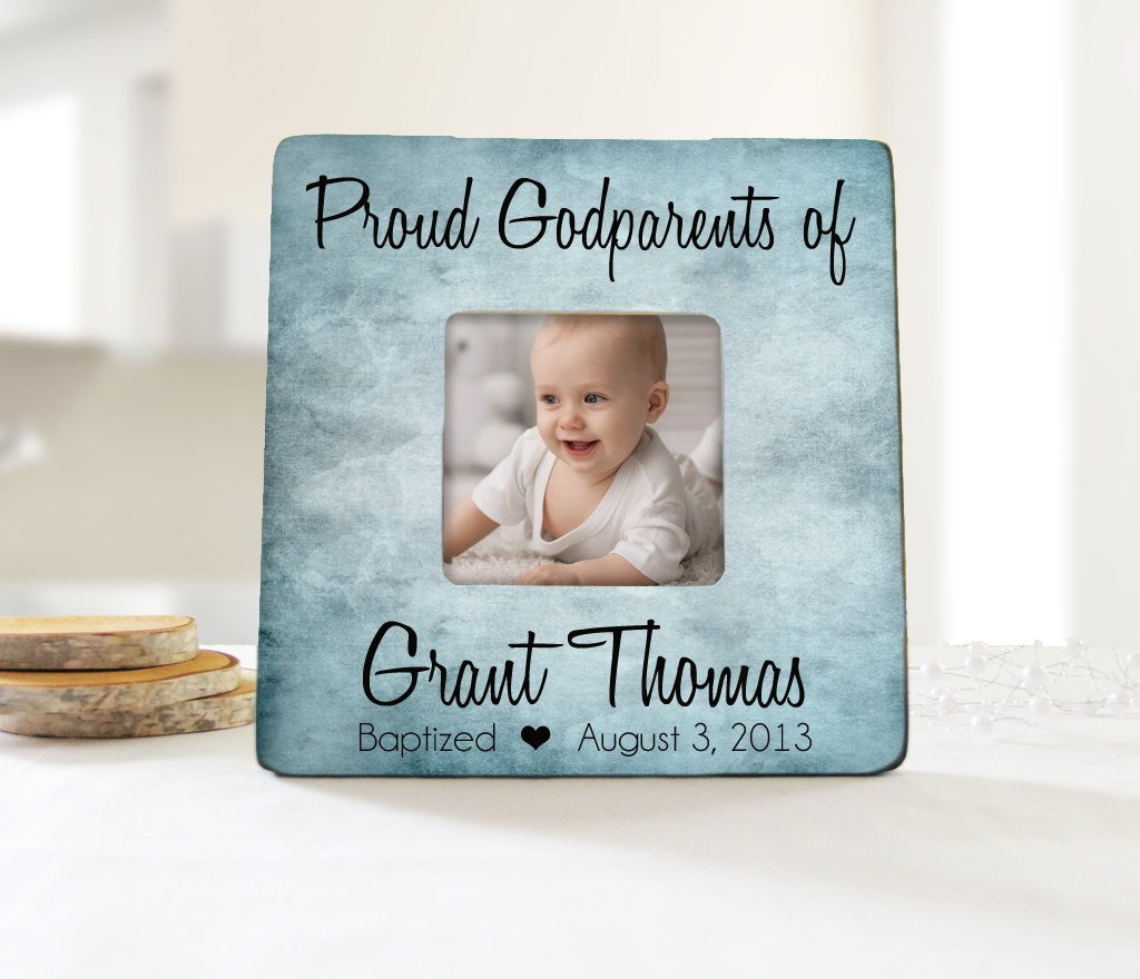 Proud Godparents Personalized Picture Frame, Baptism Godparent Gift Idea