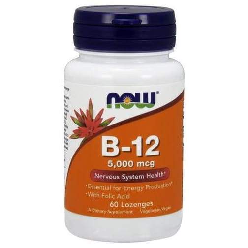 Vitamin B-12 with Folic Acid, 5000mcg - 60 lozenges