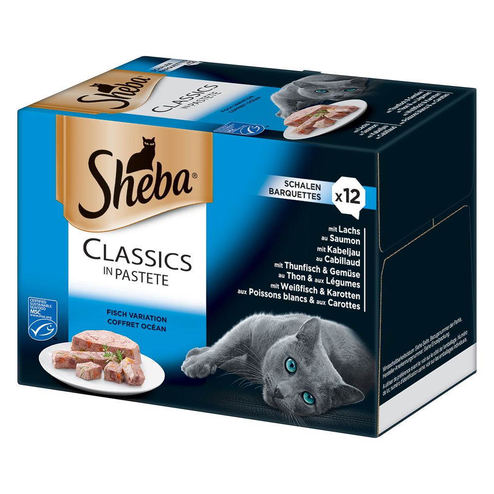 Sheba Tray Mixed Saver Pack 96 x 85g - Classics in Terrine Ocean Selection