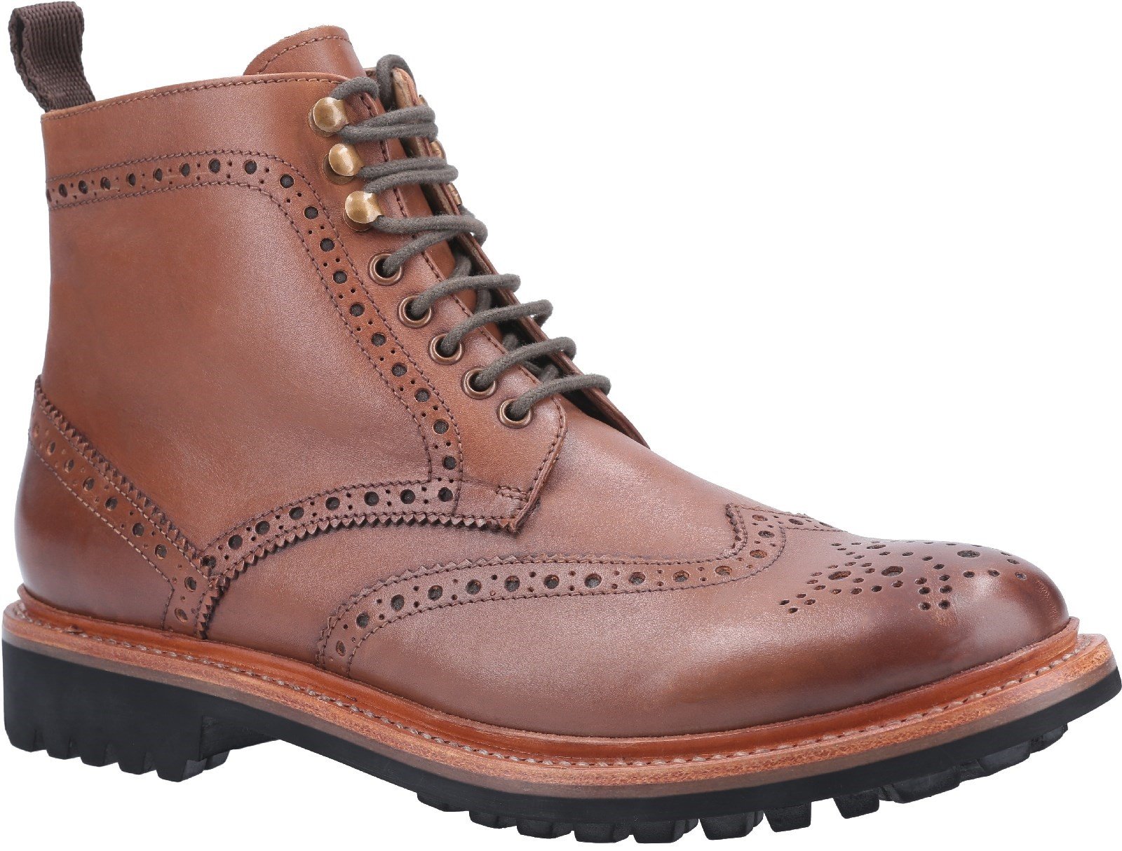 Cotswold Men's Rissington Commando Goodyear Welt Lace Up Boot Various Colours 29261 - Brown 7