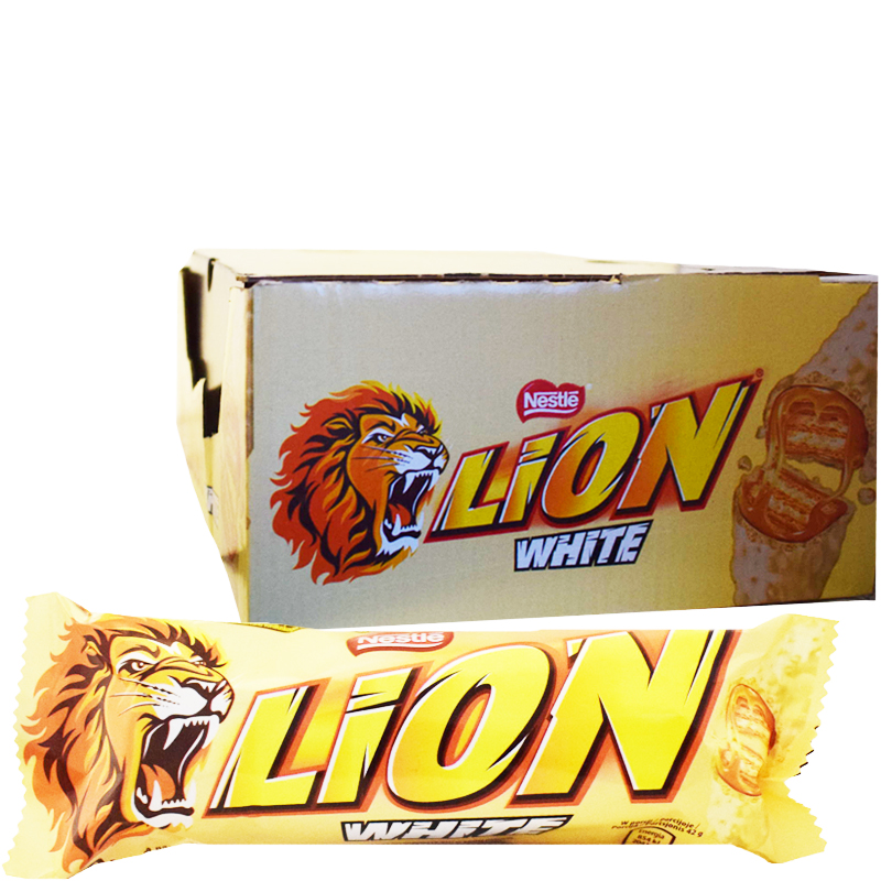 Hel Låda Godisbars "Lion White" 40 x 42g - 51% rabatt