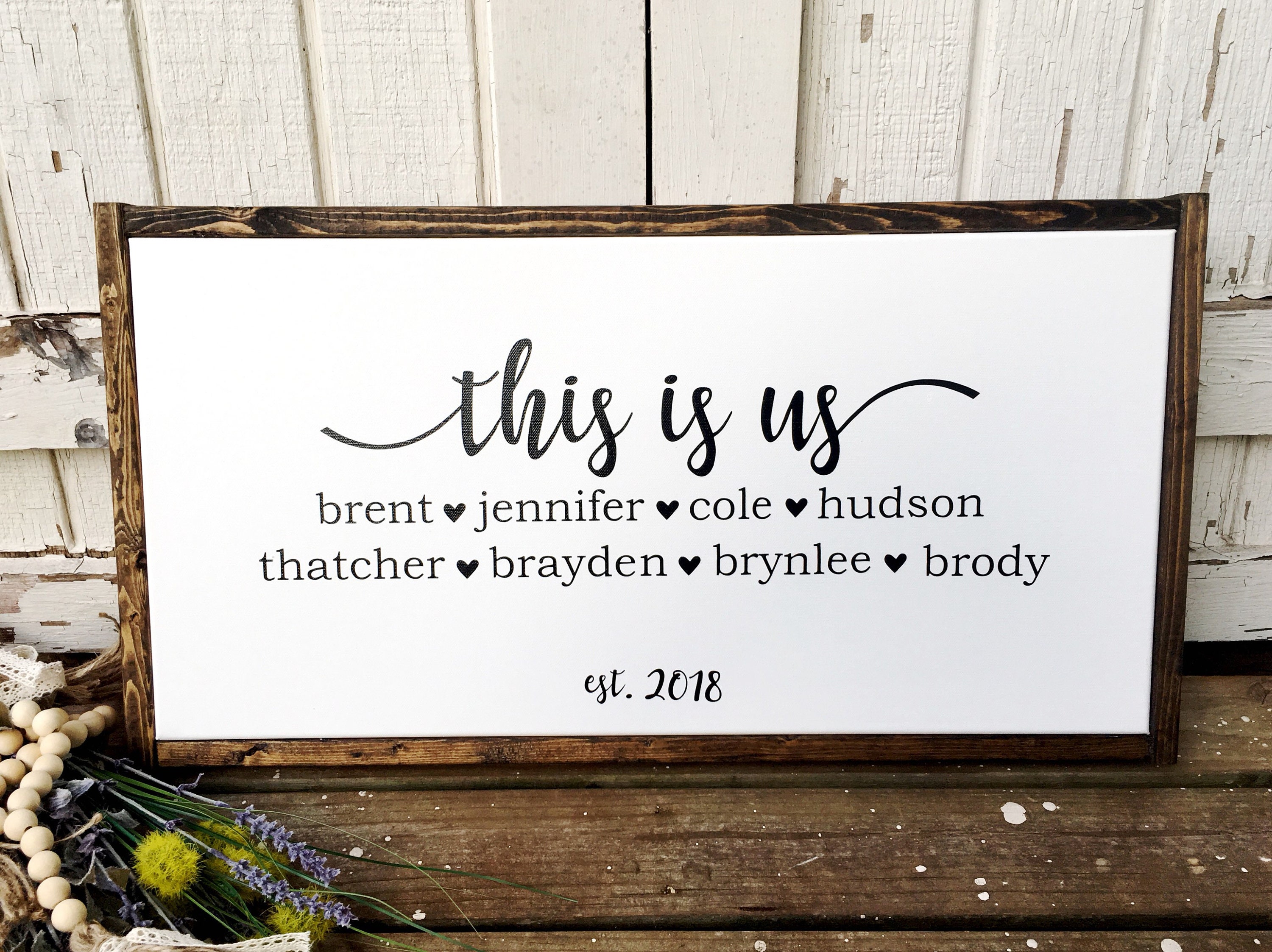 Blended Family Name Sign | Personalized This Is Us With Established Date