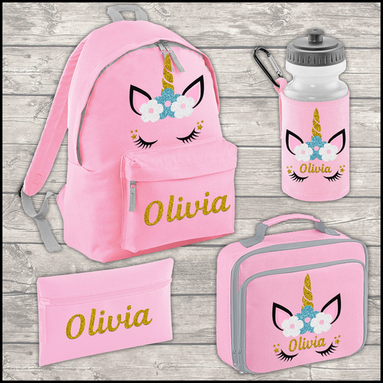 Buy Personalised Unicorn 12L Backpack Lunch Bag Water Bottle