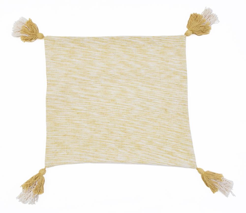 Decor Therapy Thro by Marlo Lorenz 20-in x 20-in Bamboo Woven Cotton Blend Indoor Decorative Cover in Yellow | TH022473004SE