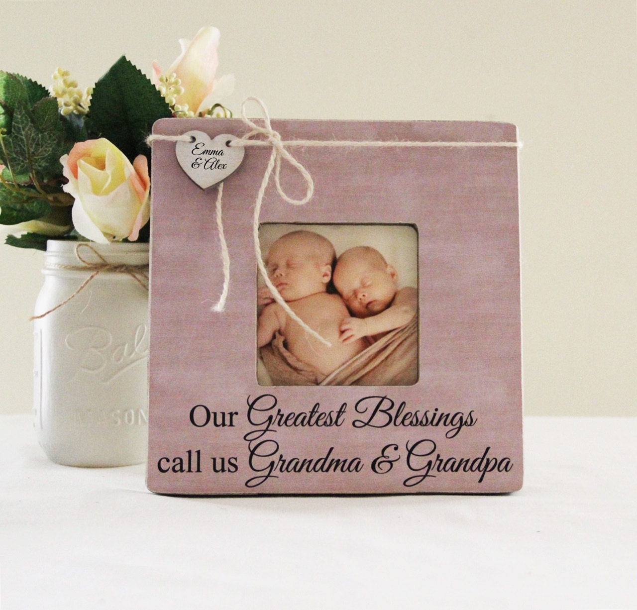 Our Greatest Blessings Picture Frame, Gift For Grandparents, Grandma & Grandpa Gift, Personalized Grandparent