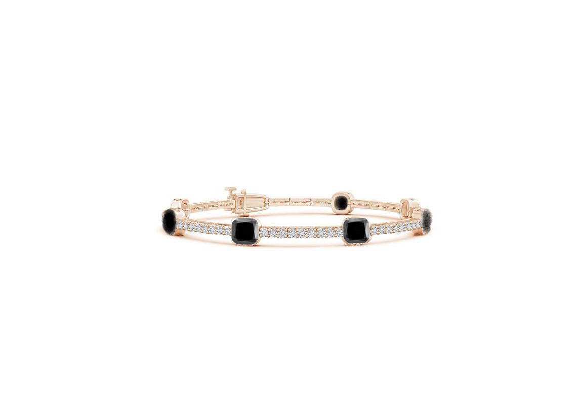 3.0 Carat Black & White Diamonds Women Tennis Bracelet in Sterling Silver, Diamond Bracelet, Bracelet, Bracelet, Gift For Her