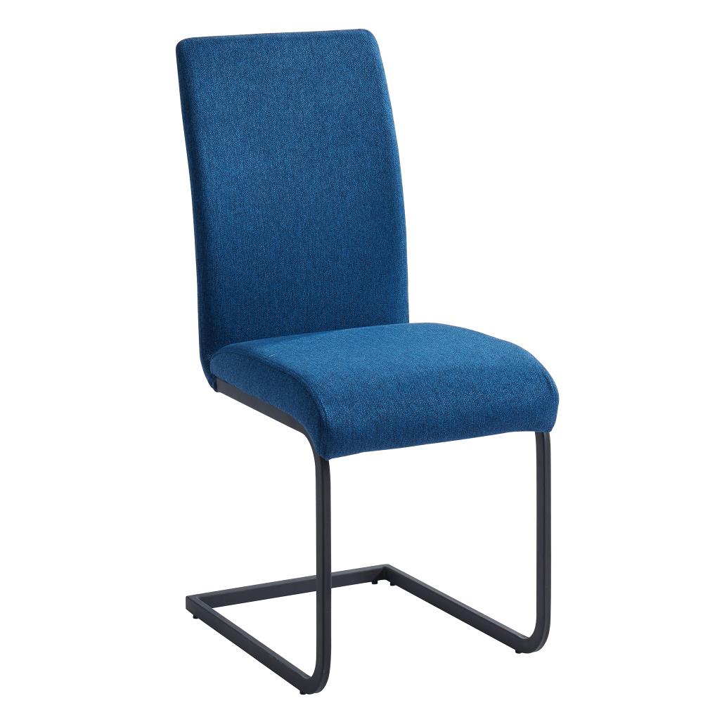 Worldwide Homefurnishings Set of 2 Contemporary/Modern Polyester/Polyester Blend Upholstered Dining Side Chair (Metal Frame) in Blue | 202-577BL