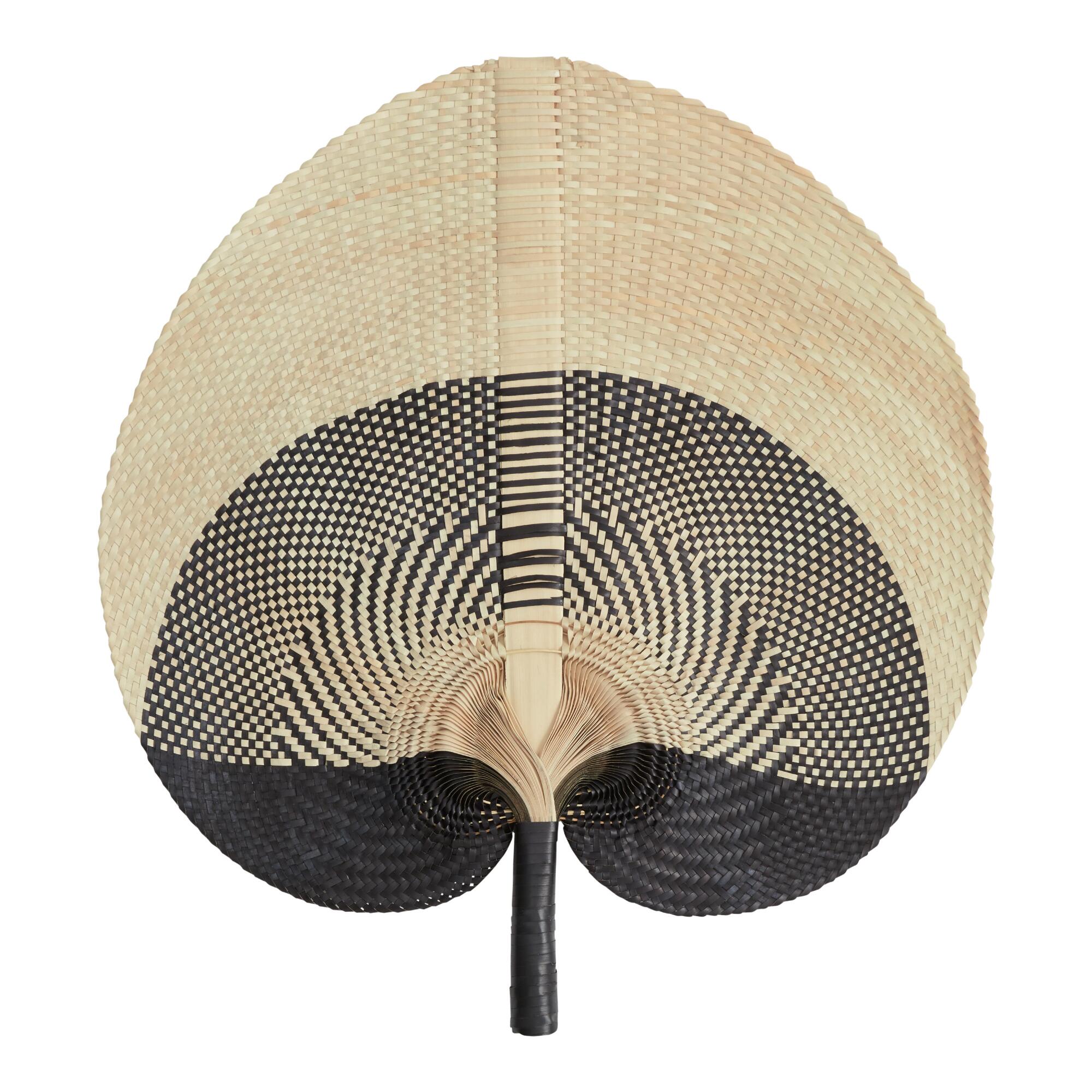 Black And Natural Palm Leaf Fan Wall Decor: Multi by World Market