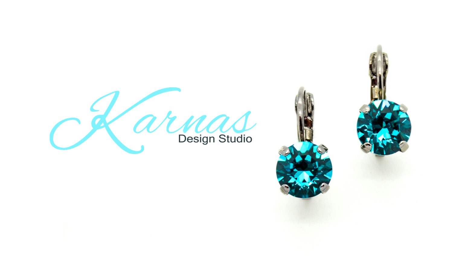 Zircon 8mm Drop Or Stud Earrings Made With K.d.s. Premium Crystal Choose Your Finish Karnas Design Studio Free Shipping