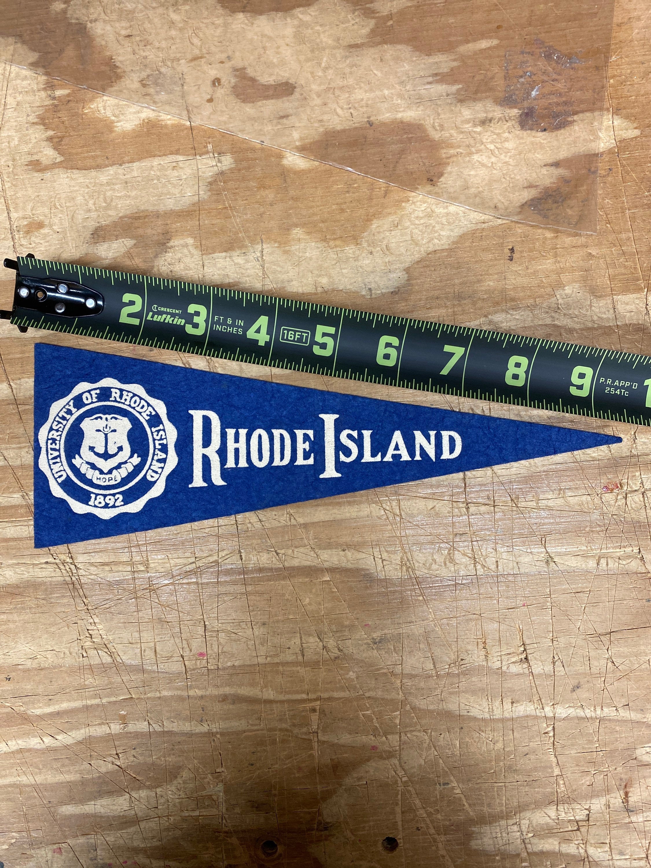 1950's Vintage Rhode Island Rams College University Mini Pennant Flag Banner 3.5x9.5 Inches