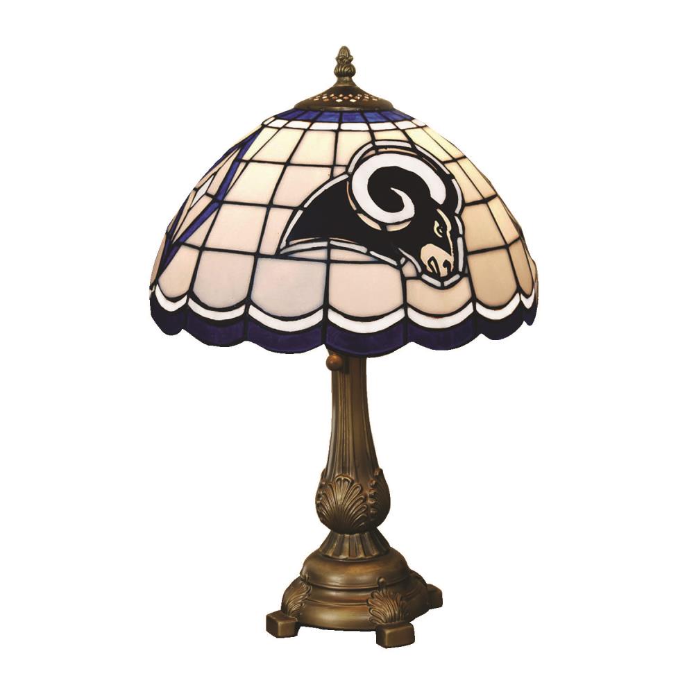 The Memory Company Los Angeles Rams Tiffany Lamp 19.5-in Bronze Table Lamp with Glass Shade | NFL-LAR-500