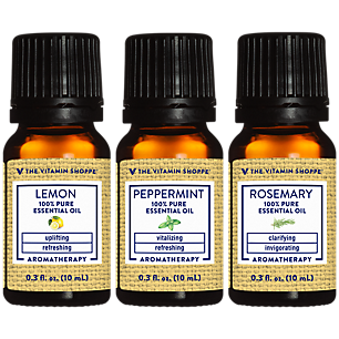Lemon, Peppermint & Rosemary 100% Pure Essential Oil - Aromatherapy (3 Bottles)