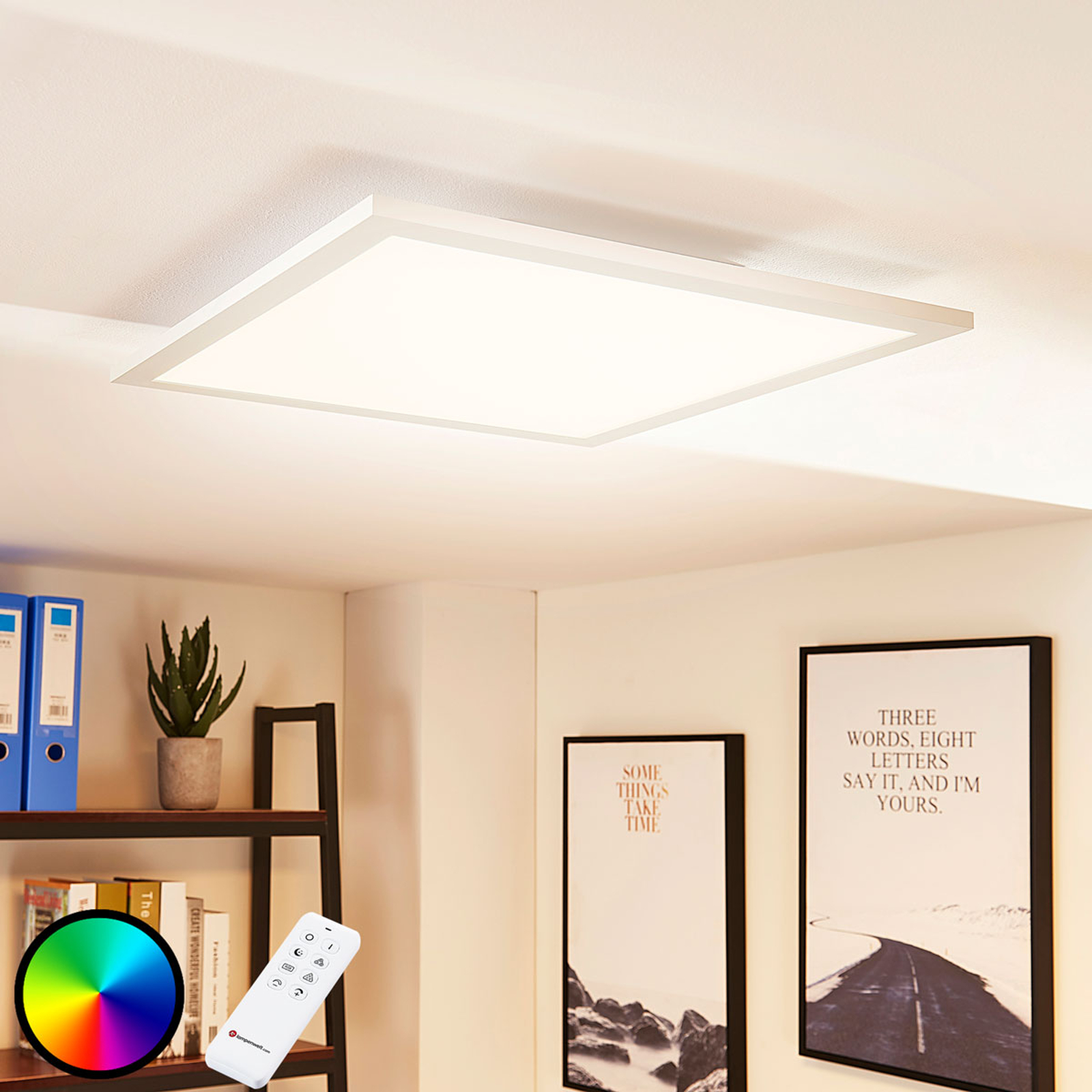 Arcchio Tinus -LED-paneeli, RGB, 45 cm x 45 cm