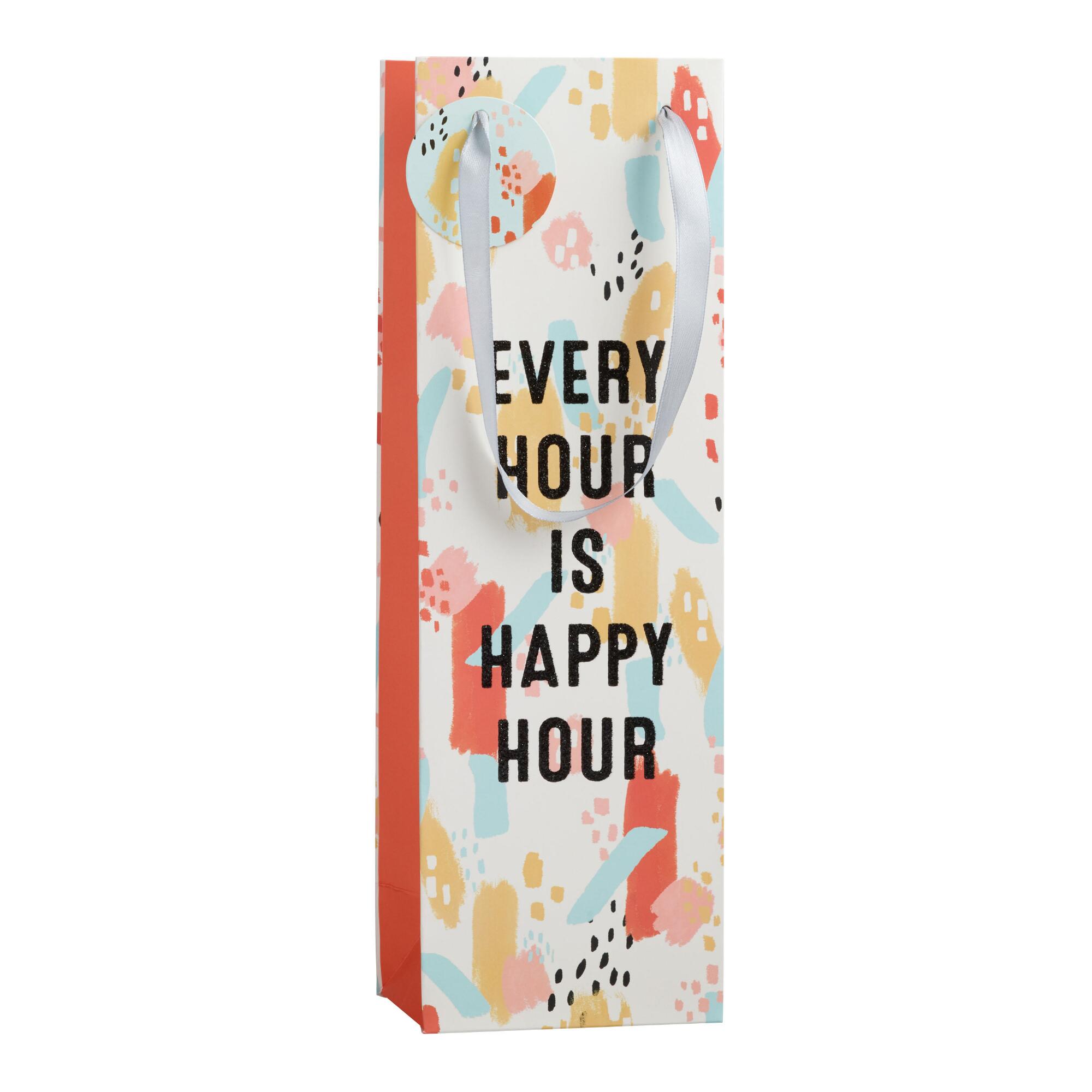 Multicolored Every Hour Is Happy Hour Wine Bag by World Market