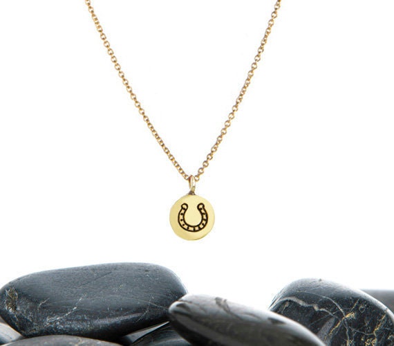 Tiny Horseshoe, Luck Necklace, Stamped Jewelry, Equestrian, Horse, Simple Horse Shoe, Shoe Small Horseshoe
