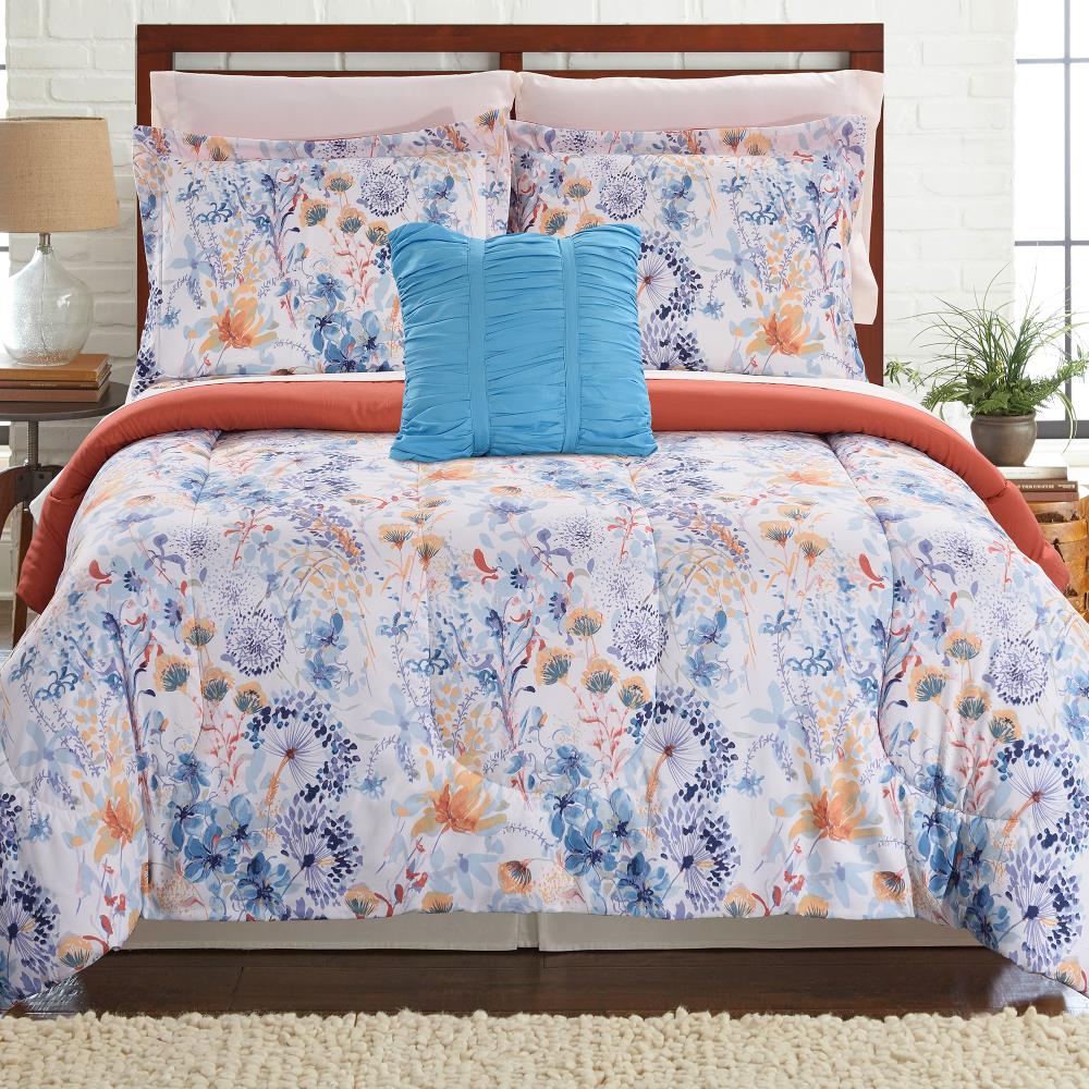 Amrapur Overseas Reversible complete bed set Multi Multi Reversible Twin Comforter (Blend with Polyester Fill) | 4BDSTPRTG-GYN-TN