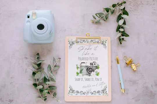Buy Printed Personalised Polaroid Camera Wedding Guest Book Sign, Gold  Photo Booth Baby Shower, Hen Party online