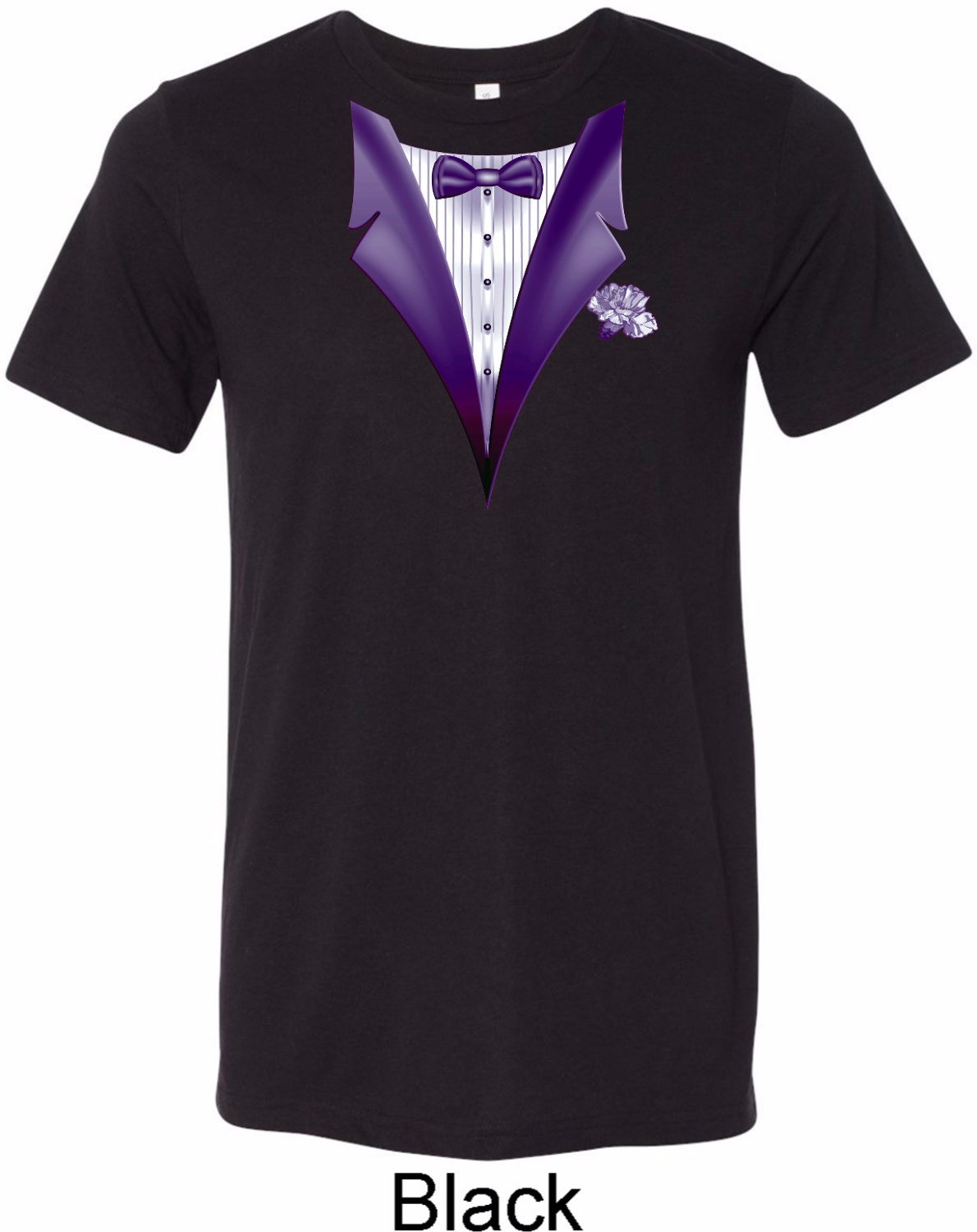 Purple Tuxedo Tri Blend Crewneck Tee T-Shirt Purptux-C3413
