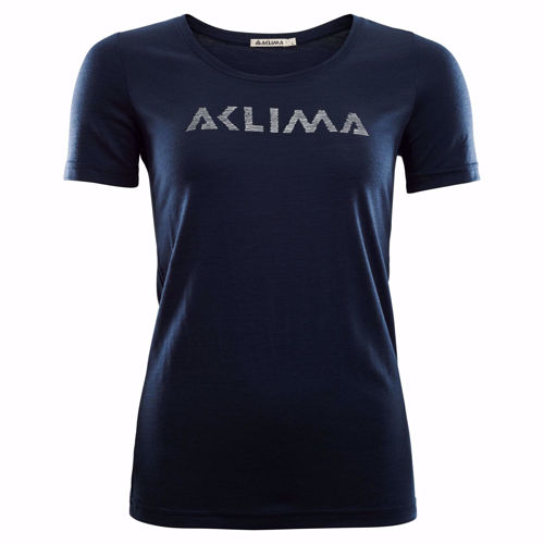 Aclima LightWool T-Shirt Logo Woman Navy blazer