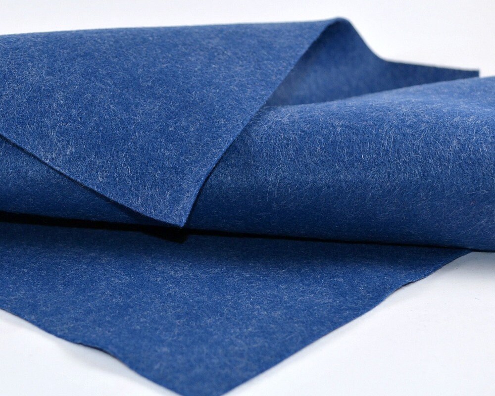 Denim Wool Felt, Merino Blend Felt Yardage, Fabric, Blue Yardage