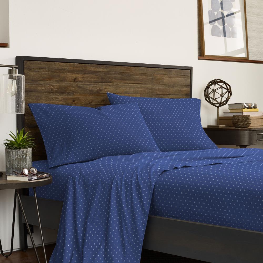 WestPoint Home IZOD Brights Blake Sheet Twin Cotton Blend Bed Sheet Polyester in Blue | 028828407382