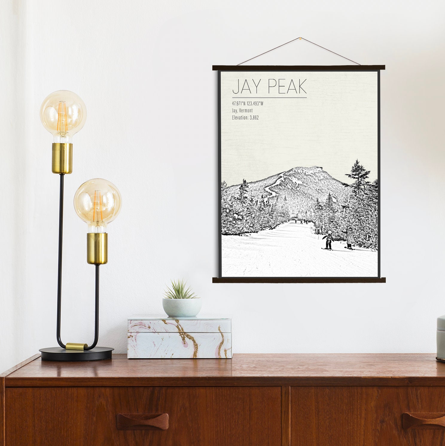 Jay Peak Vermont Ski Resort Print | Hanging Canvas Of Printed Marketplace