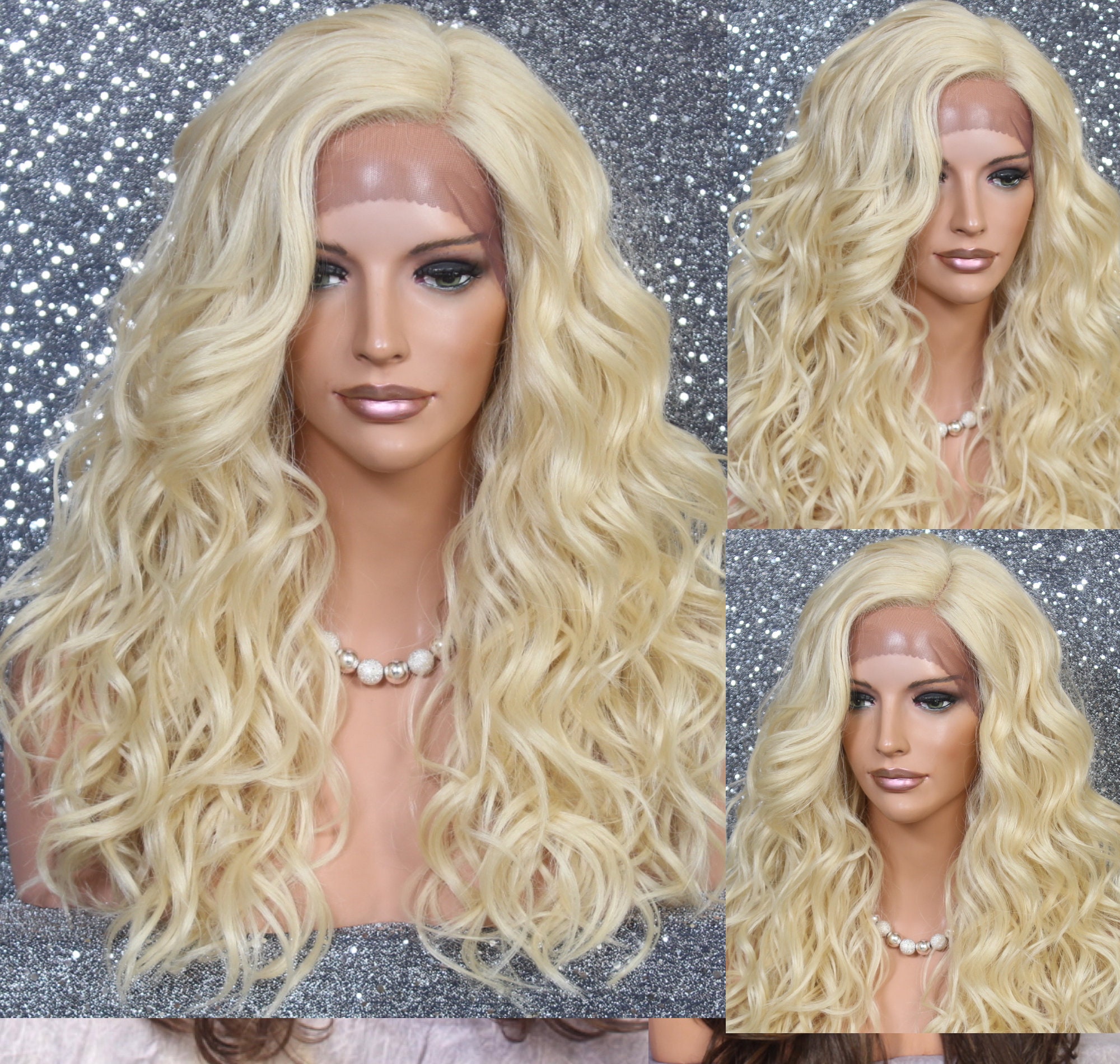 Human Hair Blend Full Lace Front Wig Luscious & Naturel Hand Tied Heat Safe Bleach Blonde Cancer/Alopecia Cosplay