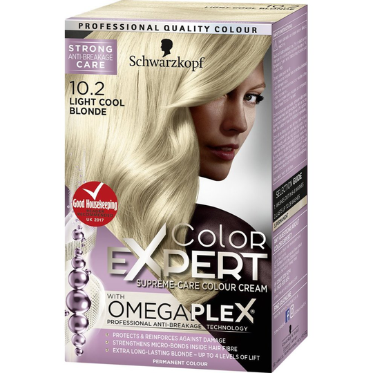 Buy Schwarzkopf Color Expert Omegaplex Hair Dye 10 2 Light Cool Blonde Online 