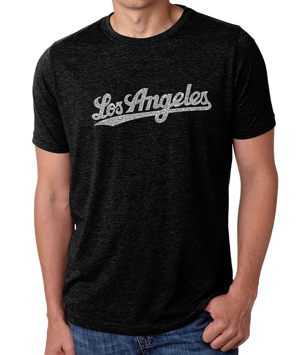 Men's Premium Blend Word Art T-Shirt - Los Angeles Neighborhoods