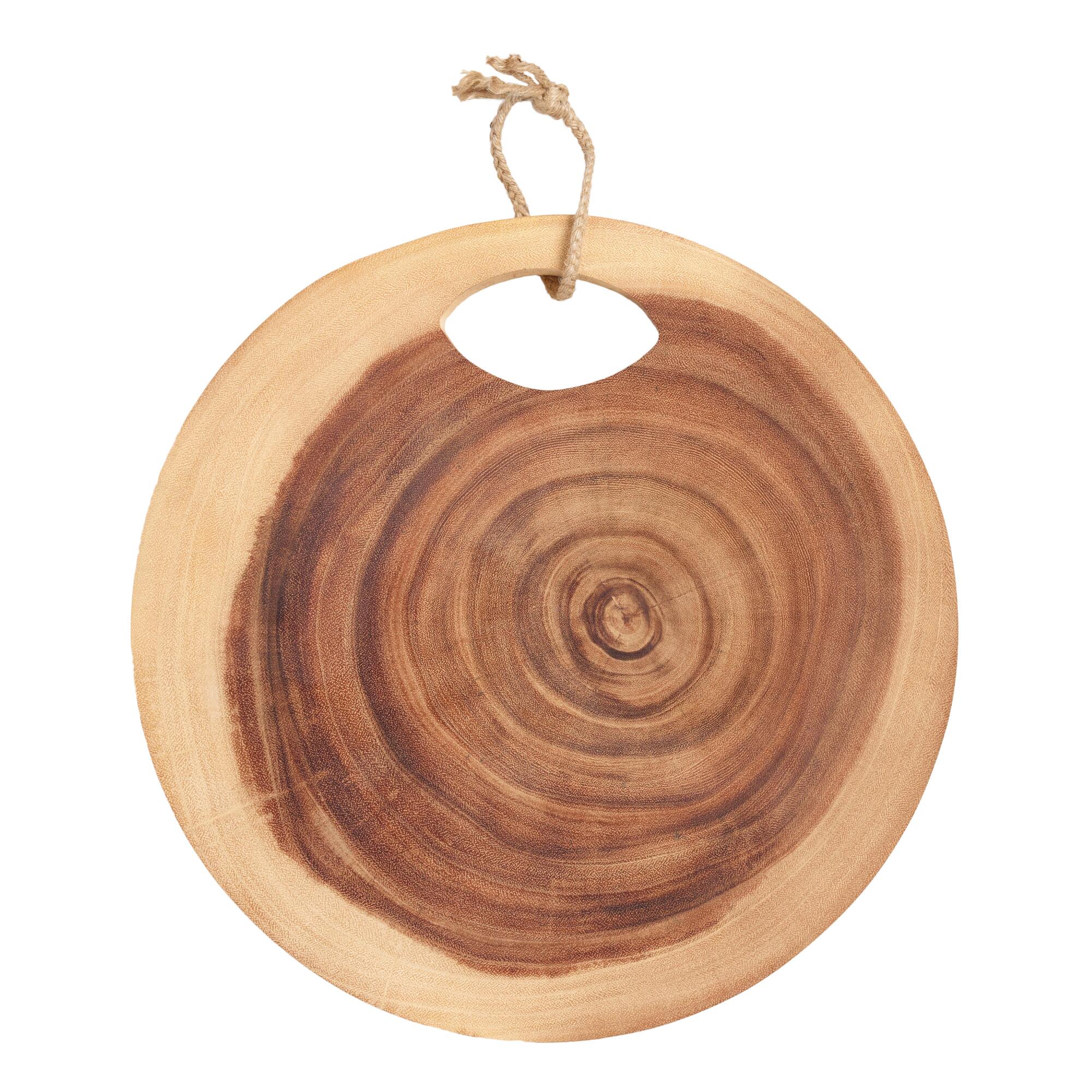 Round Raw Edge Tree Ring Cutting Board: Natural by World Market