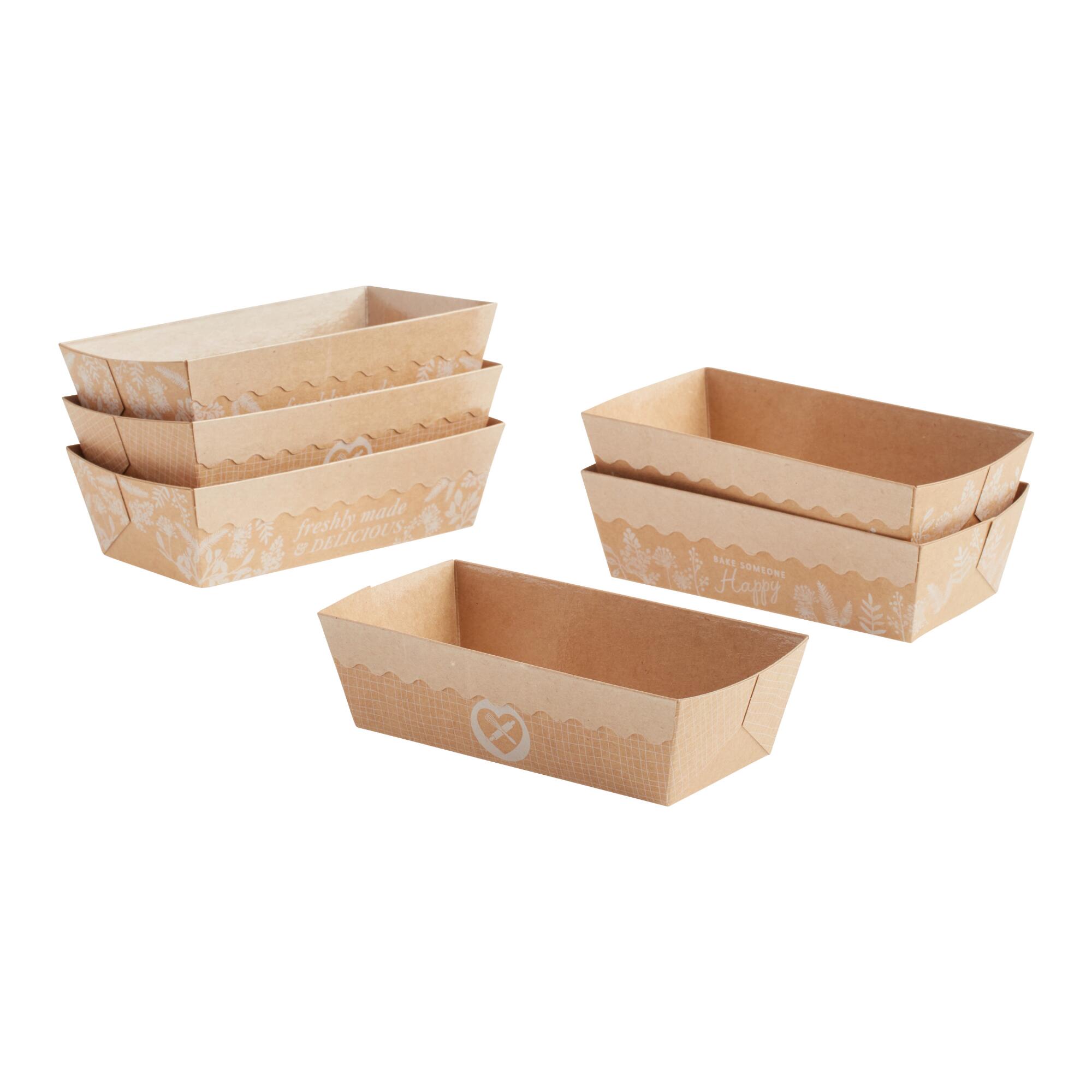 White and Brown Fall Paper Loaf Pans 6 Pack: Multi by World Market